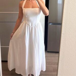 Elegant White Halter Dress